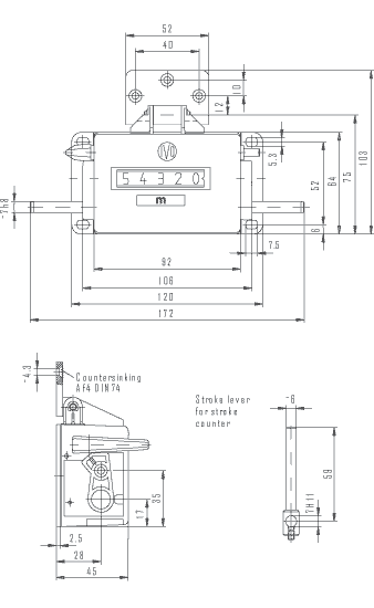 T130, Compteur IVO mécanique en plastique