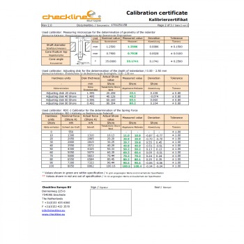 Cic-Duro Etalonnage duromètre