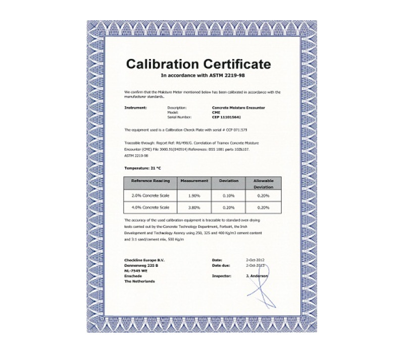 Cic-Moisture Etalonnage humidimètres