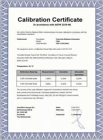 Cic-Moisture Etalonnage humidimètres